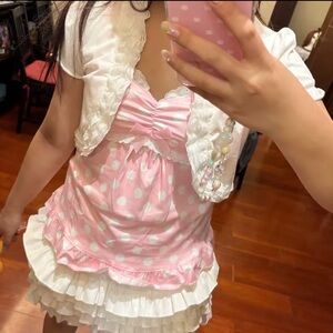 Cute vintage Pink Polka Dot top